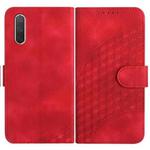 For Xiaomi Mi CC9e YX0060 Elephant Head Embossed Phone Leather Case with Lanyard(Red)