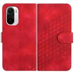 For Xiaomi Poco F3 YX0060 Elephant Head Embossed Phone Leather Case with Lanyard(Red)