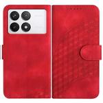 For Xiaomi Redmi K70E YX0060 Elephant Head Embossed Phone Leather Case with Lanyard(Red)