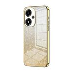 For OPPO A2m Gradient Glitter Powder Electroplated Phone Case(Gold)