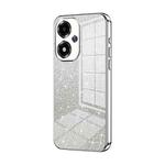 For OPPO A2m Gradient Glitter Powder Electroplated Phone Case(Silver)