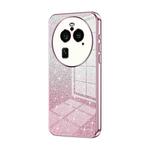 For OPPO Find X6 Pro Gradient Glitter Powder Electroplated Phone Case(Pink)