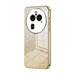 For OPPO Find X6 Pro Gradient Glitter Powder Electroplated Phone Case(Gold)