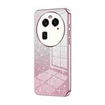 For OPPO Find X6 Gradient Glitter Powder Electroplated Phone Case(Pink)