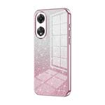 For OPPO A58 5G / A58x 5G Gradient Glitter Powder Electroplated Phone Case(Pink)