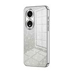 For OPPO A1 Pro Gradient Glitter Powder Electroplated Phone Case(Silver)