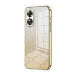 For OPPO A17 / A17K Gradient Glitter Powder Electroplated Phone Case(Gold)