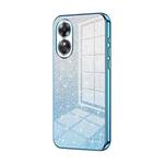 For OPPO A17 / A17K Gradient Glitter Powder Electroplated Phone Case(Blue)
