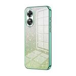 For OPPO A17 / A17K Gradient Glitter Powder Electroplated Phone Case(Green)