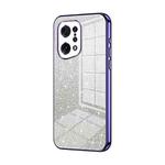 For OPPO Find X5 Gradient Glitter Powder Electroplated Phone Case(Purple)