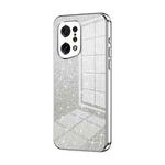 For OPPO Find X5 Gradient Glitter Powder Electroplated Phone Case(Silver)