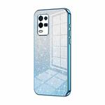 For OPPO K9x Gradient Glitter Powder Electroplated Phone Case(Blue)