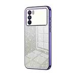 For OPPO K9 Pro Gradient Glitter Powder Electroplated Phone Case(Purple)