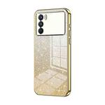 For OPPO K9 Pro Gradient Glitter Powder Electroplated Phone Case(Gold)