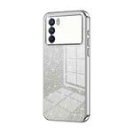 For OPPO K9 Pro Gradient Glitter Powder Electroplated Phone Case(Silver)