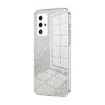 For OPPO A93s 5G Gradient Glitter Powder Electroplated Phone Case(Transparent)