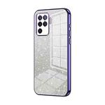 For OPPO A94 4G Gradient Glitter Powder Electroplated Phone Case(Purple)