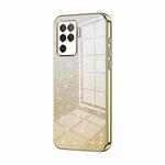 For OPPO A94 4G Gradient Glitter Powder Electroplated Phone Case(Gold)