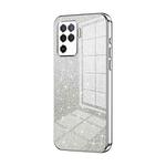 For OPPO A94 4G Gradient Glitter Powder Electroplated Phone Case(Silver)