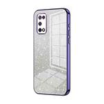 For OPPO K7x / Realme V5 5G Gradient Glitter Powder Electroplated Phone Case(Purple)
