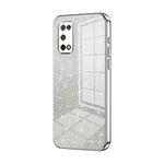 For OPPO K7x / Realme V5 5G Gradient Glitter Powder Electroplated Phone Case(Silver)