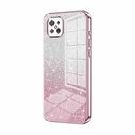For OPPO A92s / Reno4 Z 5G Gradient Glitter Powder Electroplated Phone Case(Pink)