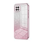 For OPPO A72 5G / A73 5G Gradient Glitter Powder Electroplated Phone Case(Pink)