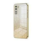 For OPPO A91 Gradient Glitter Powder Electroplated Phone Case(Gold)