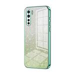 For OPPO A91 Gradient Glitter Powder Electroplated Phone Case(Green)