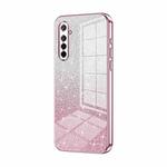 For OPPO K5 / Realme XT/XT 730G Gradient Glitter Powder Electroplated Phone Case(Pink)