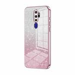 For OPPO A11x / A9 2020 Gradient Glitter Powder Electroplated Phone Case(Pink)