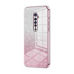 For OPPO Reno2 Gradient Glitter Powder Electroplated Phone Case(Pink)