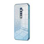 For OPPO Reno2 Gradient Glitter Powder Electroplated Phone Case(Blue)