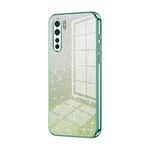 For OPPO Reno3 4G / F15 / A91 Gradient Glitter Powder Electroplated Phone Case(Green)
