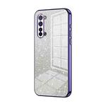 For OPPO Reno3 5G / Find X2 Lite Gradient Glitter Powder Electroplated Phone Case(Purple)