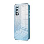 For OPPO Reno3 5G / Find X2 Lite Gradient Glitter Powder Electroplated Phone Case(Blue)
