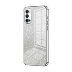 For OPPO Reno4 Gradient Glitter Powder Electroplated Phone Case(Silver)