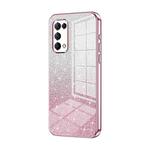 For OPPO Reno5 4G/5G / Reno5 K Gradient Glitter Powder Electroplated Phone Case(Pink)