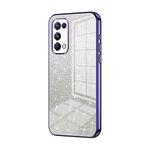 For OPPO Reno5 Pro Gradient Glitter Powder Electroplated Phone Case(Purple)