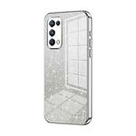 For OPPO Reno5 Pro Gradient Glitter Powder Electroplated Phone Case(Silver)