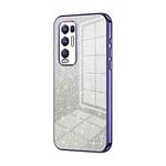 For OPPO Reno5 Pro+ Gradient Glitter Powder Electroplated Phone Case(Purple)