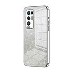 For OPPO Reno5 Pro+ Gradient Glitter Powder Electroplated Phone Case(Silver)