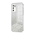 For OPPO Reno6 Indian / Malay Gradient Glitter Powder Electroplated Phone Case(Transparent)