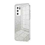 For OPPO Reno6 Pro Indian  Gradient Glitter Powder Electroplated Phone Case(Transparent)