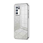 For OPPO Reno6 Pro Indian  Gradient Glitter Powder Electroplated Phone Case(Silver)