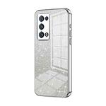 For OPPO Reno6 Pro+ Gradient Glitter Powder Electroplated Phone Case(Silver)