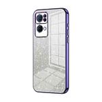 For OPPO Reno7 Pro Gradient Glitter Powder Electroplated Phone Case(Purple)