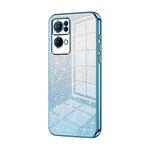 For OPPO Reno7 Pro Gradient Glitter Powder Electroplated Phone Case(Blue)