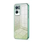 For OPPO Reno7 Pro Gradient Glitter Powder Electroplated Phone Case(Green)