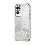 For OPPO Reno7 Pro Gradient Glitter Powder Electroplated Phone Case(Silver)
